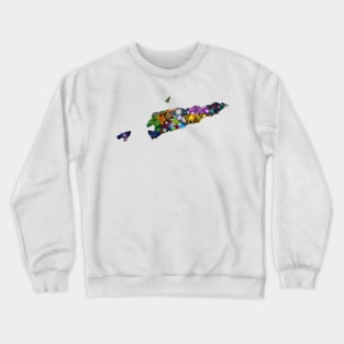 Spirograph Patterned Timor-leste Municipalities Map Crewneck Sweatshirt